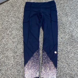 Navy lululemon fast & free leggings